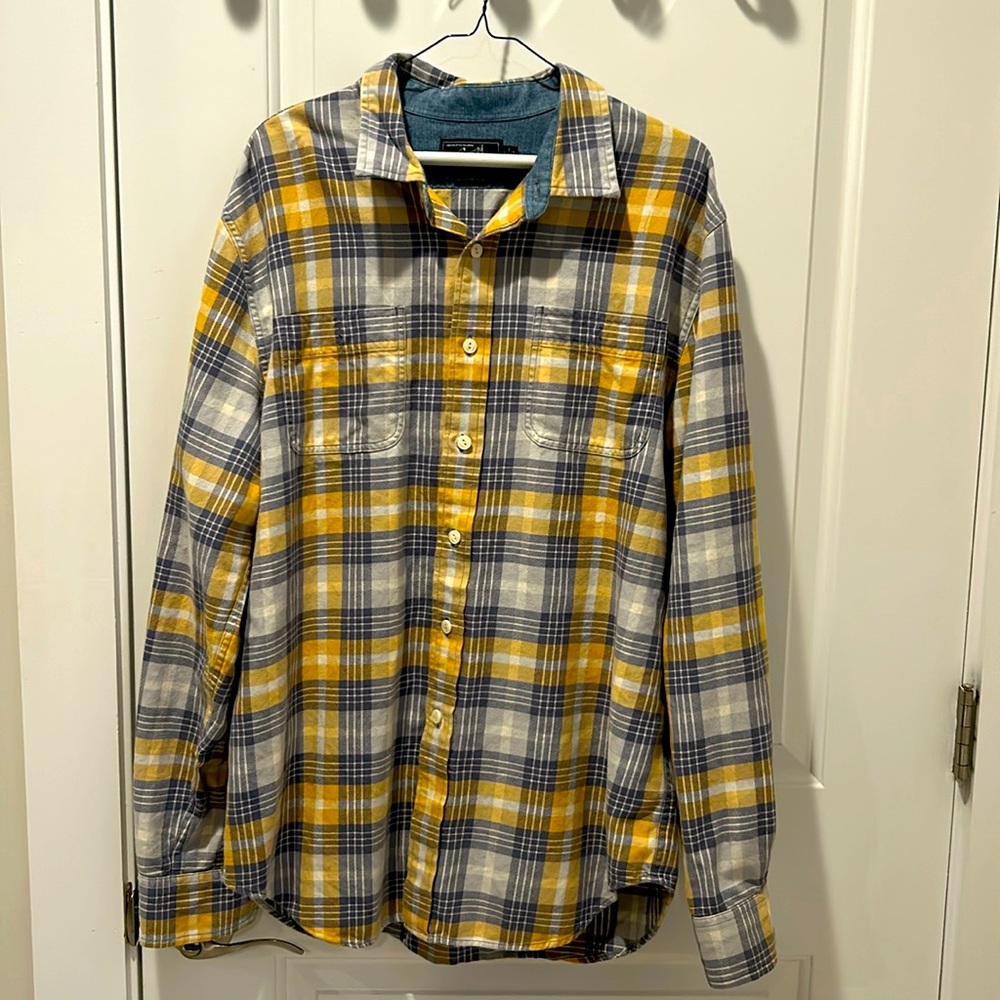 Grayer’s Clothiers XL Long-Sleeve Flannel (Yellow/Gray)